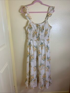 NWOT Hesperus Floral White Maxi Sundress, Size L